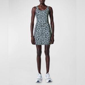 Sweaty Betty Power Workout Dress XS Blue Leopard Athletic Tennis Dress NWT